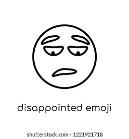 disappointed emoji icon. Trendy modern flat linear vector disappointed emoji icon on white background from thin line Emoji collection, outline vector illustration