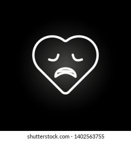 disappointed emoji neon icon. Elements of electricity set. Simple icon for websites, web design, mobile app, info graphics
