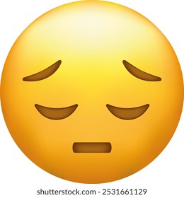 Emoji decepcionado. Cara triste, emoticono infeliz