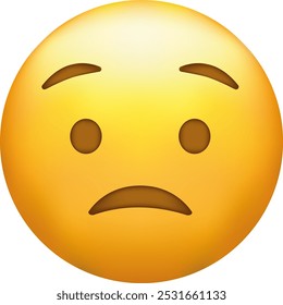 Emoji decepcionado. Cara triste, emoticono infeliz