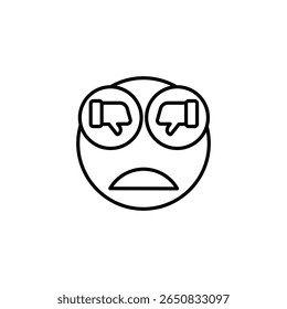 Disappointed Emoji With Thumbs Down For Eyes In A Vector Style