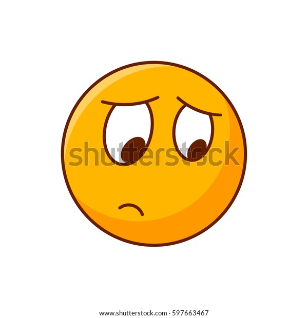 Disappointed Emoji Vector Emoticon Yellow Smiley Stock Vector (Royalty ...