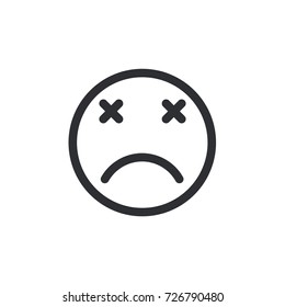 Disappointed Emoticon Vector Disappointed Emoticon Outline Stock Vector ...