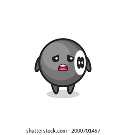 disappointed expression of the 8 ball billiard cartoon , cute style design for t shirt, sticker, logo element