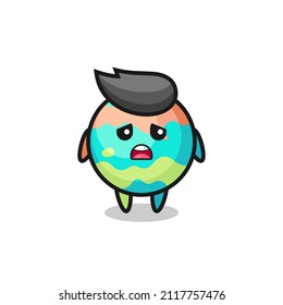 disappointed expression of the bath bombs cartoon , cute style design for t shirt, sticker, logo element