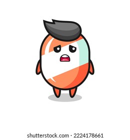 disappointed expression of the candy cartoon , cute style design for t shirt, sticker, logo element