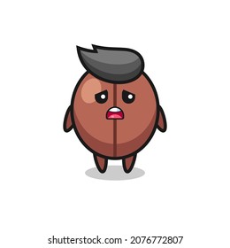 disappointed expression of the coffee bean cartoon , cute style design for t shirt, sticker, logo element