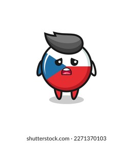 expresión de decepción de la caricatura de la bandera de la república checa , diseño de estilo lindo para camiseta, pegatina, elemento logo