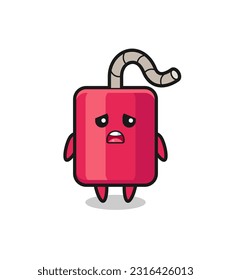 disappointed expression of the dynamite cartoon , cute style design for t shirt, sticker, logo element