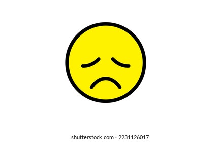 disappointed expression emoji  vector yellow head simple modern design eps 8