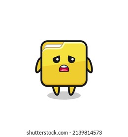 disappointed expression of the folder cartoon , cute style design for t shirt, sticker, logo element