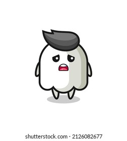 disappointed expression of the ghost cartoon , cute style design for t shirt, sticker, logo element
