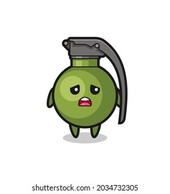 disappointed expression of the grenade cartoon , cute style design for t shirt, sticker, logo element