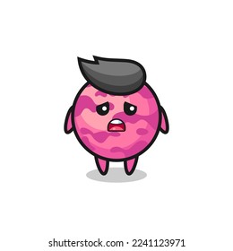 disappointed expression of the ice cream scoop cartoon , cute style design for t shirt, sticker, logo element
