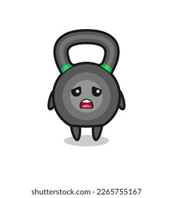 disappointed expression of the kettleball cartoon , cute style design for t shirt, sticker, logo element