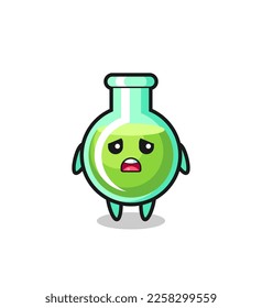 disappointed expression of the lab beakers cartoon , cute style design for t shirt, sticker, logo element