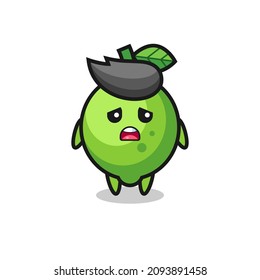 disappointed expression of the lime cartoon , cute style design for t shirt, sticker, logo element