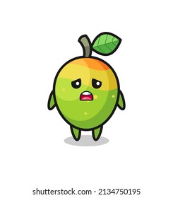 expresión de decepción de la caricatura de mango , diseño de estilo lindo para camiseta, pegatina, elemento logo
