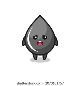 expresión de decepción de la caricatura de la gota de aceite , diseño de estilo lindo para camiseta, pegatina, elemento logo