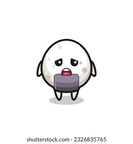 disappointed expression of the onigiri cartoon , cute style design for t shirt, sticker, logo element