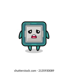 disappointed expression of the processor cartoon , cute style design for t shirt, sticker, logo element