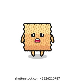 disappointed expression of the raw instant noodle cartoon , cute style design for t shirt, sticker, logo element