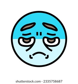 disappointed expression sad mood color icon vector. disappointed expression sad mood sign. isolated symbol illustration