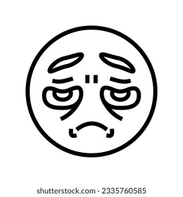 disappointed expression sad mood line icon vector. disappointed expression sad mood sign. isolated contour symbol black illustration