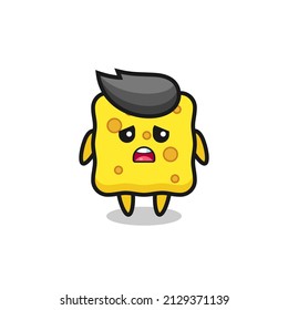 disappointed expression of the sponge cartoon , cute style design for t shirt, sticker, logo element