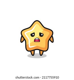 disappointed expression of the star cartoon , cute style design for t shirt, sticker, logo element
