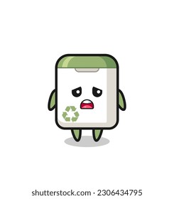 disappointed expression of the trash can cartoon , cute style design for t shirt, sticker, logo element