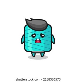 disappointed expression of the yarn spool cartoon , cute style design for t shirt, sticker, logo element