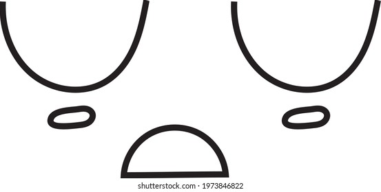 Cara desilusionada, ilustración de icono, vector sobre fondo blanco