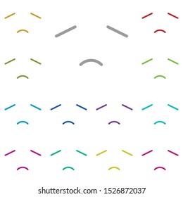 Disappointed, face multi color icon. Simple thin line, outline vector of emotion icons for ui and ux, website or mobile application