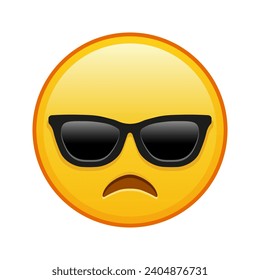 Disappointed face with sunglasses Large size of yellow emoji smile