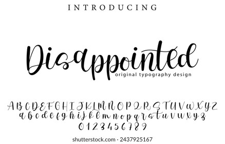 Disappointed Font Stylish brush painted an uppercase vector letters, alphabet, typeface