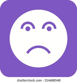 Disappointed, frustrate, sad icon vector image. Can also be used for emoctions, fun and party. Suitable for mobile apps, web apps and print media.