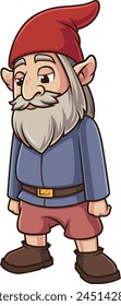 Disappointed gnome looking sad vector illustration