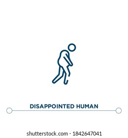 icono de vector de contorno humano decepcionado. ilustración de elemento simple. icono de contorno humano decepcionado del concepto de sentimientos editables. se puede usar para web y móvil
