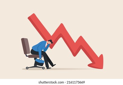 Disappointed with the investment financial crisis. Business bankruptcy. The stock price fell lower. 
losing money.
Businessman worrying about financial crisis.