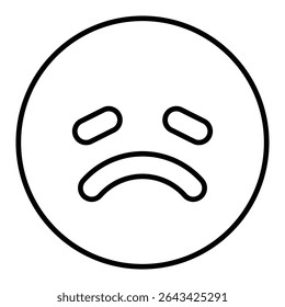 Disappointed line icon design. Disappointed thin black outline symbol vector illustration. editable stroke icon on transparent background.