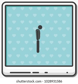 A disappointed man flat vector icon.