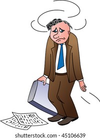 Disappointed Man Holding Papers