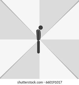 A disappointed man icon.