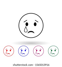 Disappointed multi color icon. Simple thin line, outline vector of emoji icons for ui and ux, website or mobile application