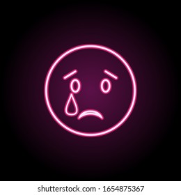 Disappointed neon icon. Simple thin line, outline vector of emoji icons for ui and ux, website or mobile application