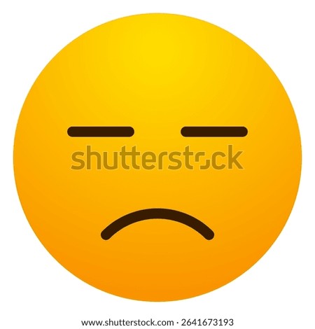 Disappointed but relieved face emoji with closed eyes and frown. Sadness, regret, disappointment, or mild distress