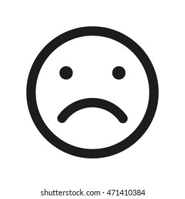 Disappointed smiley vector icon. Sad emoji.