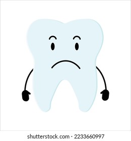 Disappointed Tooth Character Doodle Art