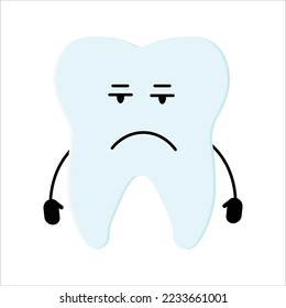 Disappointed Tooth Character Doodle Art